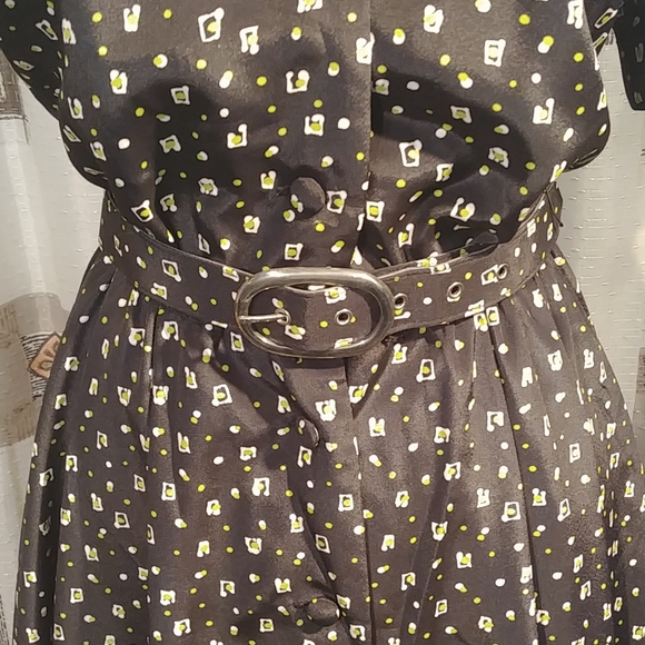 Vintage Black & Olive shirt dress - Picture 5 of 11